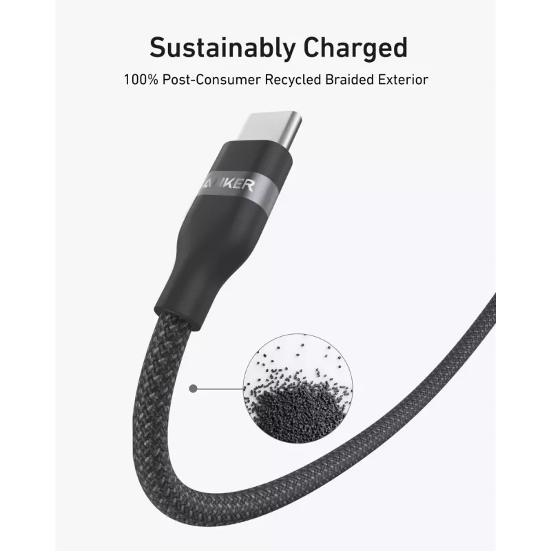 USB-C į USB-C laidas Anker A82E2 — 0,9 m, juodas