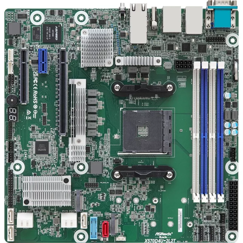 ASRock X570D4U-2L2T/BCM pagrindinė plokštė AMD X570 Socket AM4 micro ATX