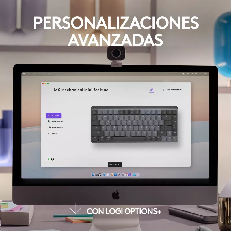 Logitech MX Mechanical Mini belaidė mechaninė klaviatūra (tenkeyless, Bluetooth)
