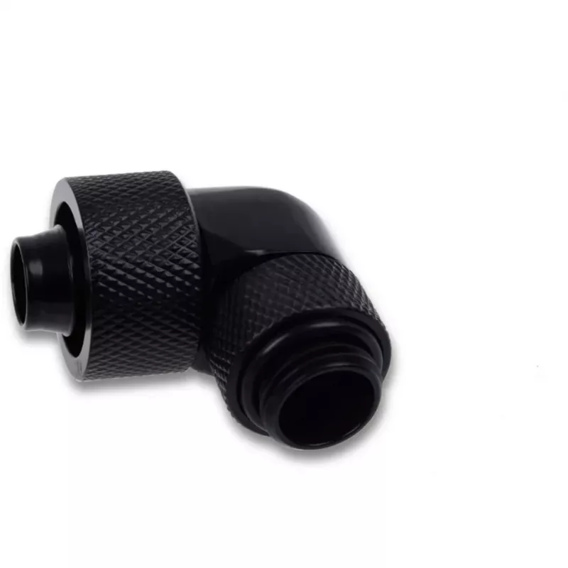 Eiszapfen 16/10mm įsukama jungtis 90° pasukama G1/4, juoda, minkštoms žarnoms (PVC, silikonas, neoprenas)