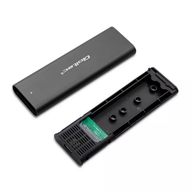 Qoltec 50312 M.2 NVMe SSD dėžutė, USB Type-C, juodos spalvos