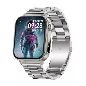 Išmanusis laikrodis Colmi P80 Steel Silver su Bluetooth ir širdies ritmo matuokliu
