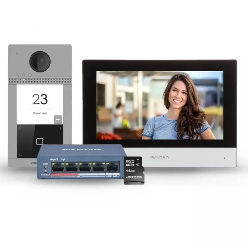 Vaizdo domofonas Hikvision DS-KIS604-S(C) 2 MP 17,8 cm (7) juoda, pilka, sidabrinė