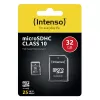 INTENSO atminties kortelė MICRO SDHC 32GB C10 su adapteriu 3413480