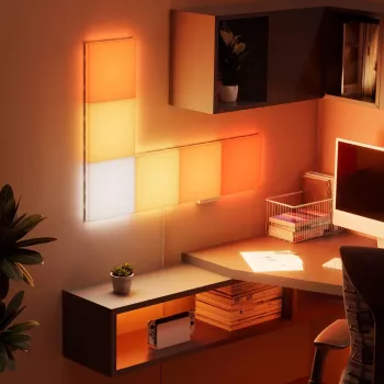 LED skydinis šviestuvas Nanoleaf N8100K02-6BS — kvadratinis RGB, 6 vnt., AC 100–240 V, montavimas ant sienos