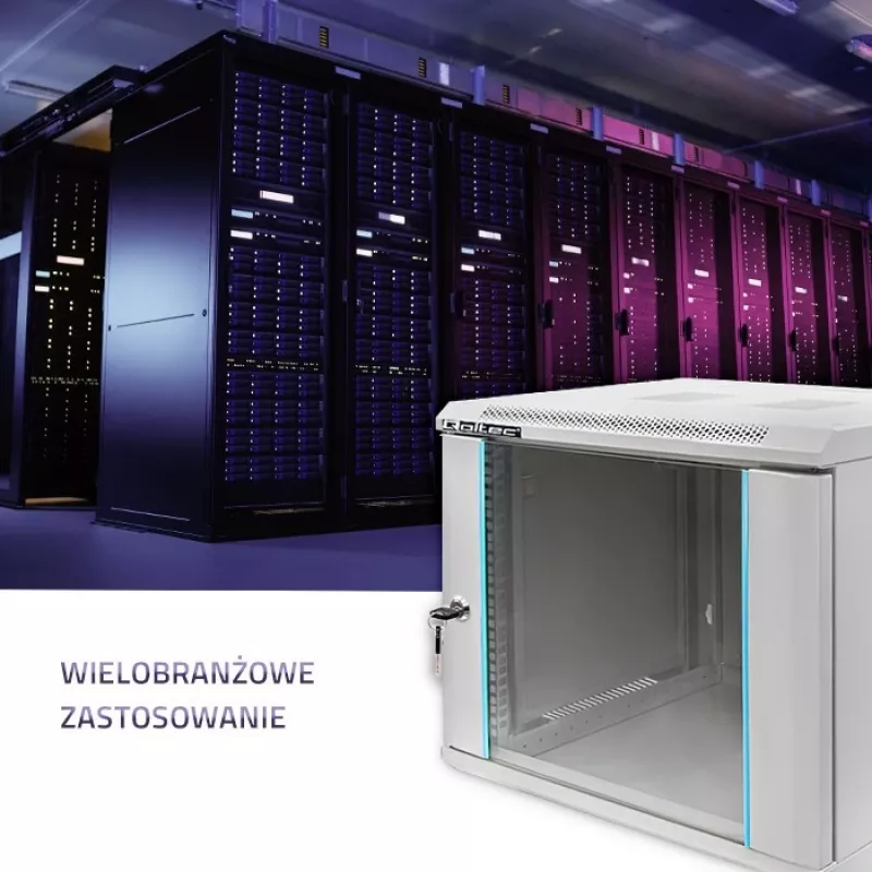 Rack spinta QOLTEC 19 colių 9U 600x500x600 sieninė arba ant grindų montuojama serverinė