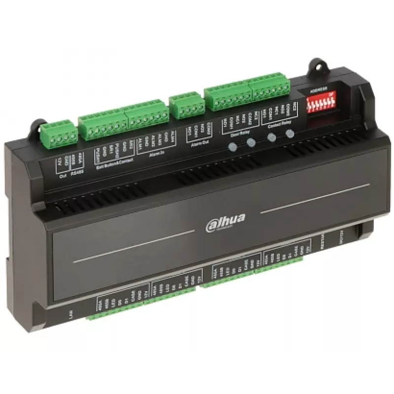 Durų valdiklis DAHUA ASC2202B-D — 2 durų, 12 V, 1,4 A, RS-485, 210×50×106 mm