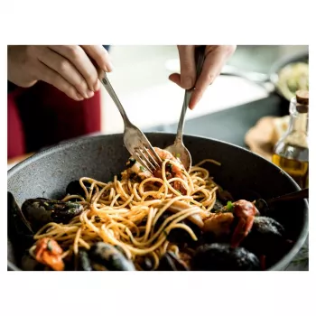 Wok keptuvė Ballarini 75002-815-0 apvali antracitinė 30 cm, aliuminis, 6 sluoksnių granito/titano nelipni danga