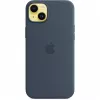 Silicone dėklas Apple iPhone 14 Plus MagSafe Storm Blue