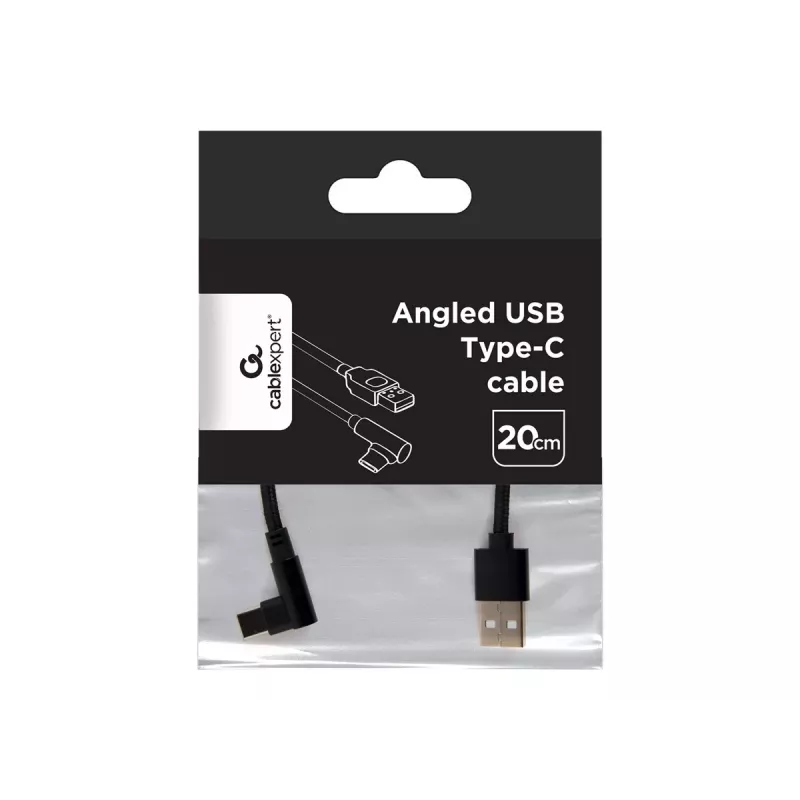 Kabelis USB 2.0 į USB-C su kampu GEMBIRD CC-USB2-AMCML-0.2M