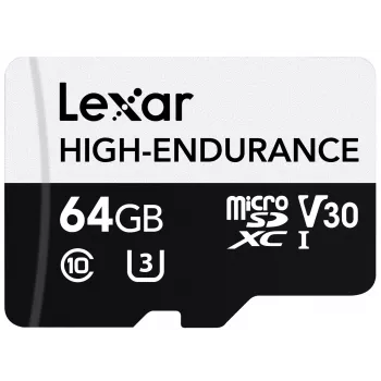 LEXAR microSD High Endurance atminties kortelė 64GB C10 A1 U1 V30 100/35MB/s