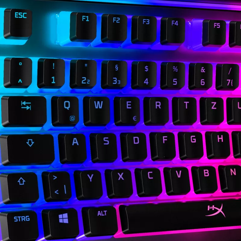 HyperX Pudding Keycaps pilnas klavišų rinkinys ABS juodos spalvos DE išdėstymas