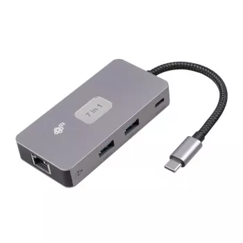 TB USB-C 7-in-1 adapterio stotelė su HDMI, SD/TF, RJ45 2.5 Gbps, PD 100W