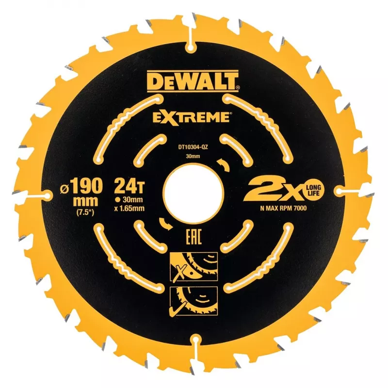 Pjūklo diskas medienai DeWALT DT10399-QZ 190 mm 24 dantys