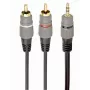 Garso kabelis 3.5 mm į 2 RCA 2.5 m / auksuotas GEMBIRD CCA-352-2.5M
