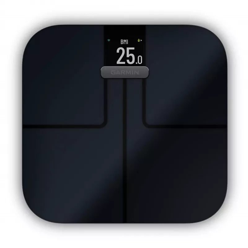 Svarstyklės GARMIN Index S2 – juodos, iki 181,4 kg, Wi‑Fi/Bluetooth, kūno sudėtis