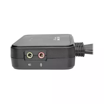 Eaton Tripp Lite serijos 2 prievadų USB/HD kabelių KVM jungiklis su garsu ir vaizdu, kabeliais bei USB įrenginių dalijimusi