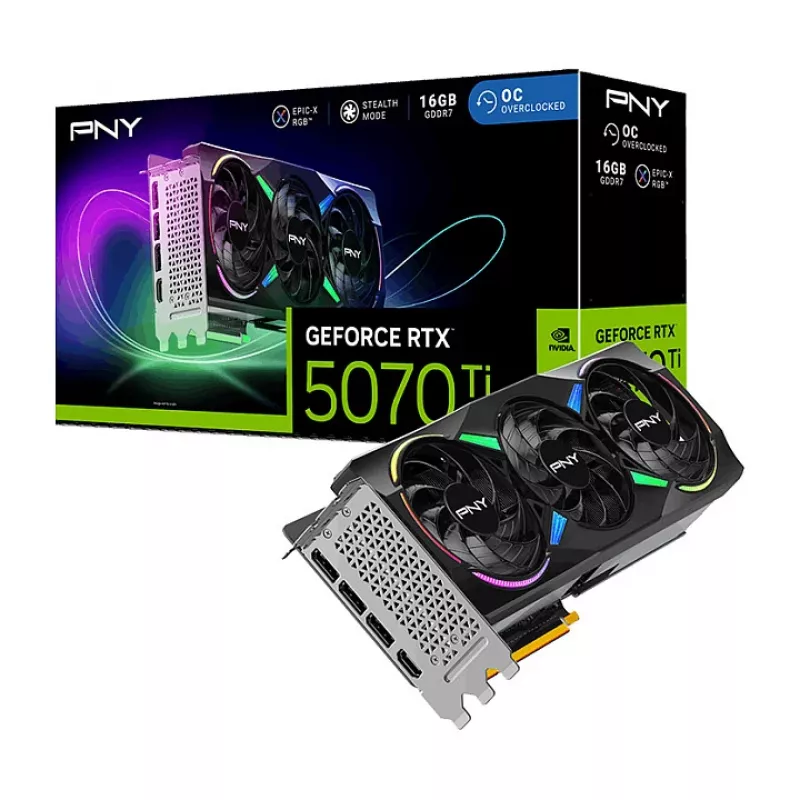 PNY GeForce RTX 5070 Ti EPIC-X RGB 16 GB GDDR7 vaizdo plokštė