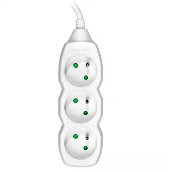 TRACER PowerCord ilginamasis laidas 1,5 m 3 lizdai baltas