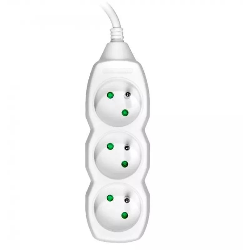 TRACER PowerCord ilginamasis laidas 1,5 m 3 lizdai baltas