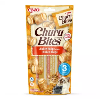 INABA Churu Bites Vištienos receptūros skanėstai katėms - 3x10 g