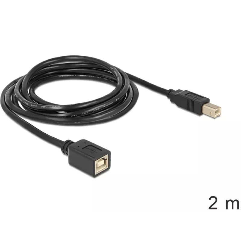 USB laidas DeLOCK USB2.0-B 2m USB B juodas