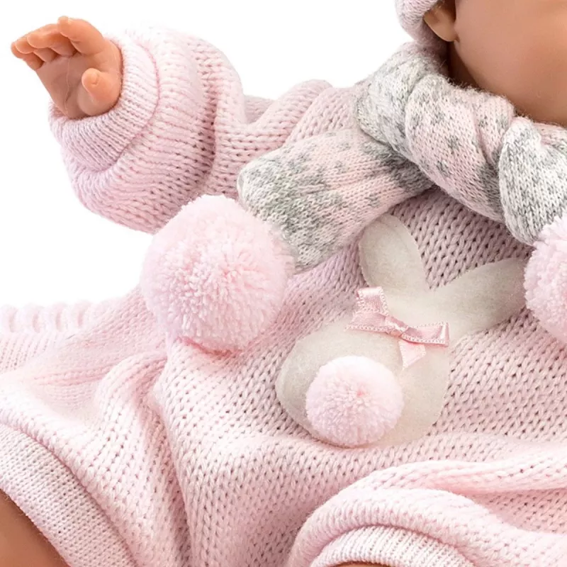 Llorens verkianti lėlė Iš rožių pagaminta 38938, 38 cm tikroviškas kūdikis