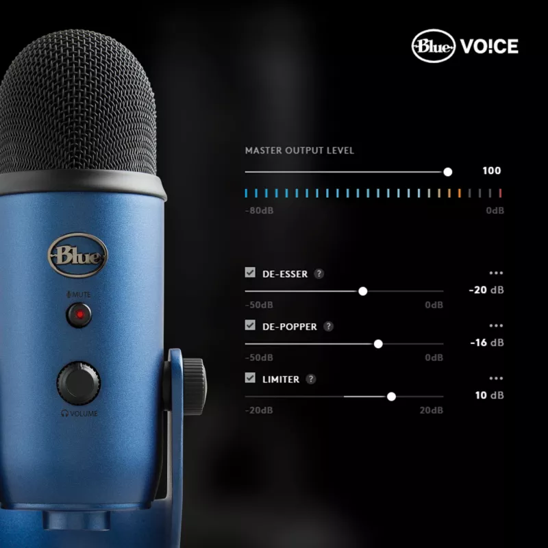 Logitech Yeti 988-000232 mėlynas USB mikrofonas