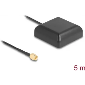 GNSS antena Navilock NL-203AA didelio stiprinimo, SMA jungtis, 5 m kabelis, lauko