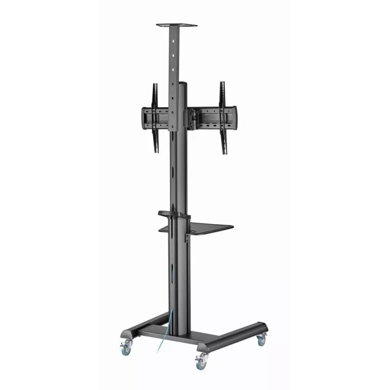 Grindinis TV stovas Gembird TVS-70T-02 37–70 col., 70 kg, VESA 200x200–600x400, pakreipiamas, reguliuojamas aukštis, ratukai