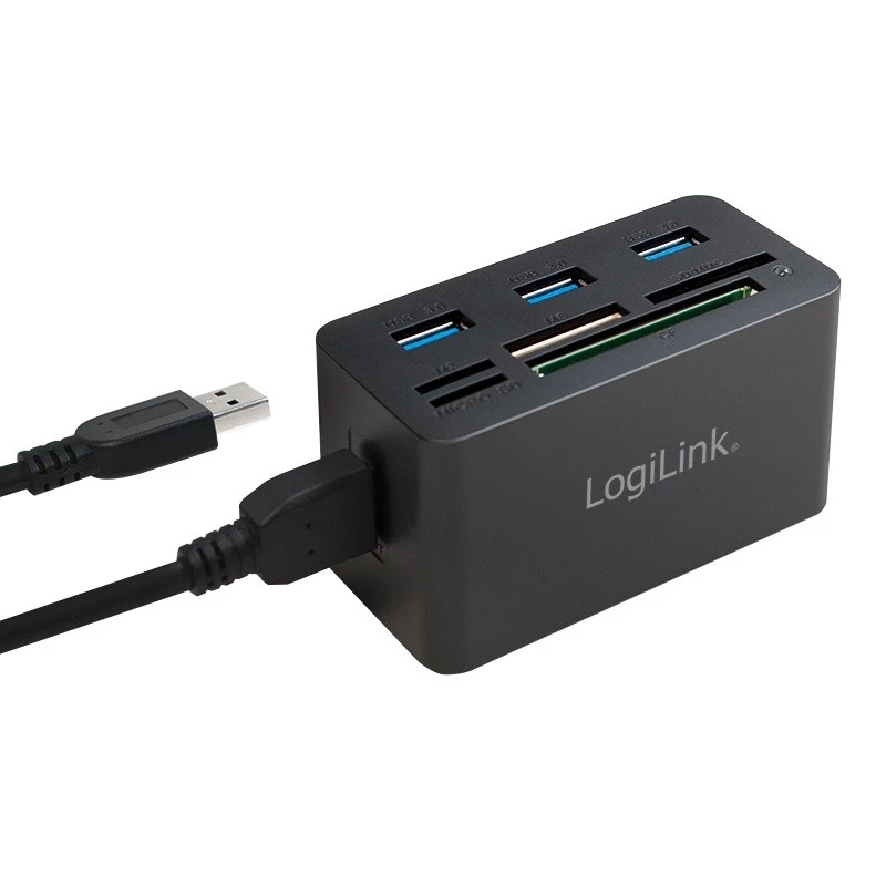 Dokavimo stotelė LogiLink CR0042 USB 3.2 kortelių skaitytuvas ir USB šakotuvas