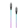 USB-C į USB-C įkrovimo laidas FIXED FIXDLED-CC-RA su PD palaikymu ir fiksuotu ilgiu, integruota vaivorykštine LED lempute