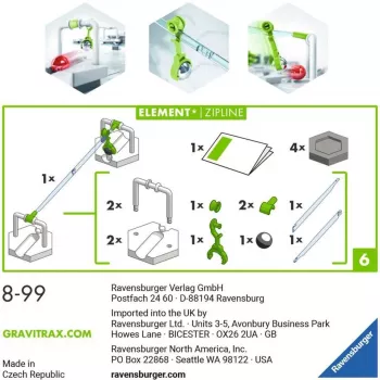 Ravensburger GraviTrax Element Zipline Priedas Aktyviems Įgūdžių Žaislams (27472)
