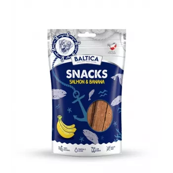 BALTICA Snacks Lašiša su bananais – šunų skanėstas – 80 g