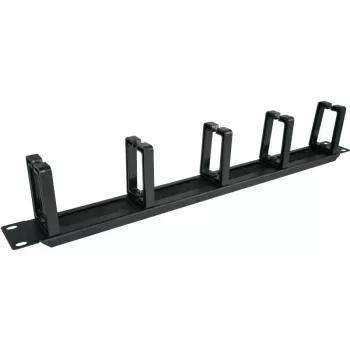 Alantec PK048 1U 19 inch kabelių tvarkytuvas su šepečiu ir 5 plastikiniais laikikliais