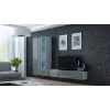 Cama TV stovas VIGO 140 30/140/40 baltas/pilkas blizgus