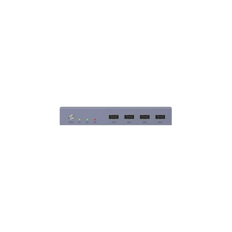 KVM jungiklis Unitek V307A USB HDMI 2 prievadų 4K Ultra HD 3840x2160@60Hz HDCP 2.2, metalinis korpusas, pilka