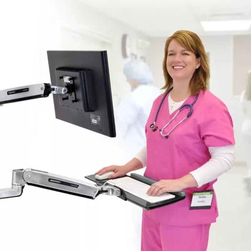 Prie sienos montuojama klaviatūros ranka Ergotron LX Sit-Stand
