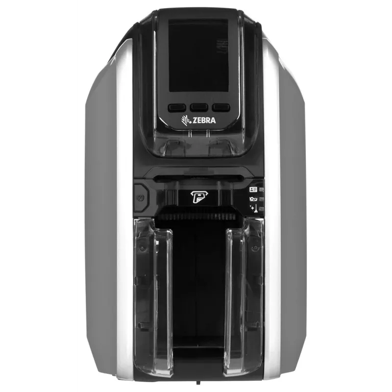Kortelių spausdintuvas Zebra ZC300 – sublimacinis/terminis, 300x300 DPI, LCD, 100 kortelių padavimas, Ethernet, sidabrinis/juodas