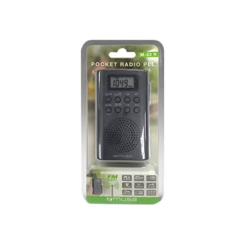 Nešiojamas radijo imtuvas Muse M-03 R FM PLL, LCD ekranas, išorinė antena, juodas