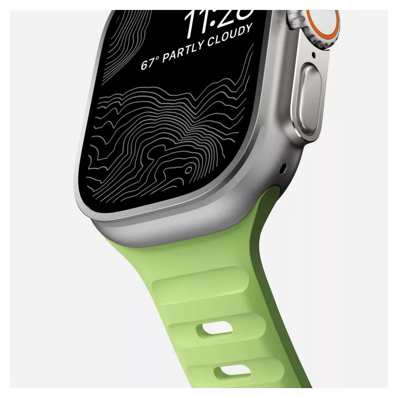 Nomad Sport Band šviesiai žalias guminis dirželis — plotis 21,5 mm, riešui 160–195 mm