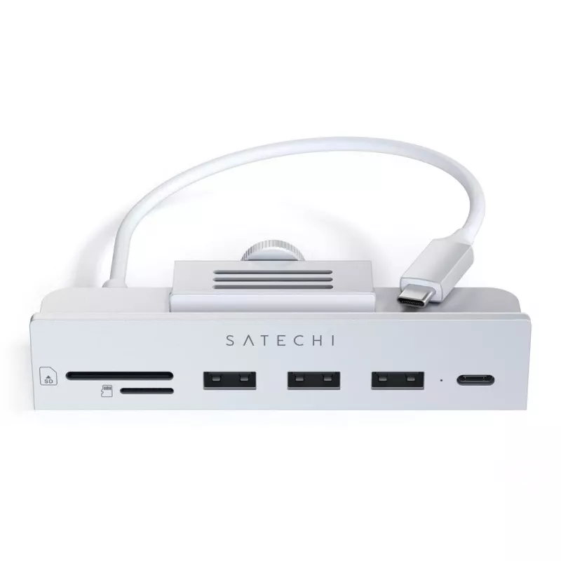 Satechi ST-UCICHS USB 3.2 Gen 1 Type-C dokas / prievadų replikatorius su USB-A, SD/MicroSD, sidabrinis