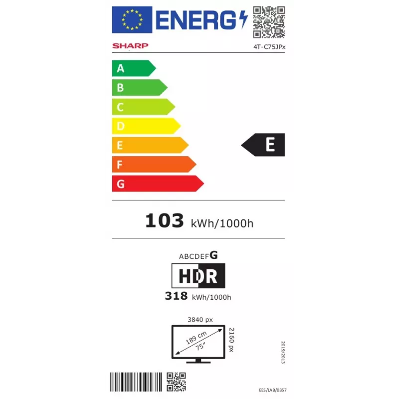 Sharp 4K QLED televizorius | 75JP7265E | 75 col. | Smart TV | Google TV | UHD