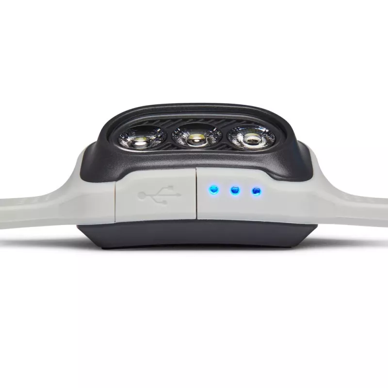 Juostinė galvos lemputė Black Diamond Deploy 325 — LED 325 lm, įkraunama per USB-C, IPX4, 38,5 g
