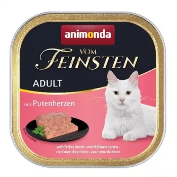 ANIMONDA Vom Feinsten Suaugusiems kalakutų širdelės - šlapias kačių ėdalas - 100g
