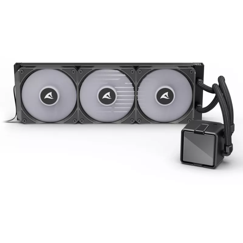 Vandens aušintuvas CPU Sharkoon S100 ARGB – 360 mm radiatorius, juodas