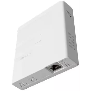 PoE injektorius MikroTik GPEN21 su SFP palaikymu, Gigabit Ethernet (10/100/1000 Mbps), 2 RJ-45 prievadai, baltas, 12–57 V įėjimas