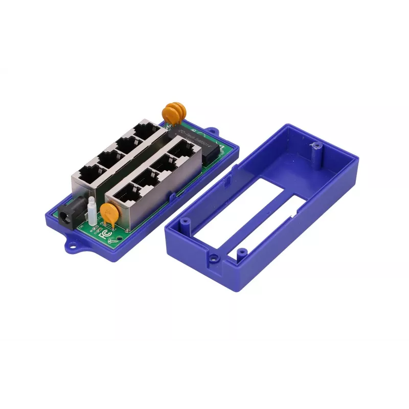 PoE įpurškiklis Extralink Gigabit 4 prievadai, 4x 1000Mb/s RJ45, 48V, mėlynas/juodas