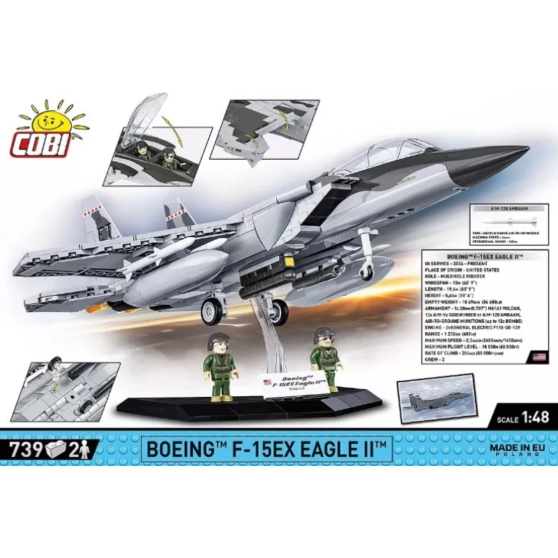 Cobi Konstruktorius Boeing F-15EX Eagle II modelis COIB-5900, kolekcinis mastelio rinkinys