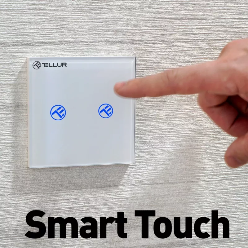 Išmanusis WiFi jungiklis Tellur SS2N — 2 kanalai, 1800 W bendra apkrova, 10 A kanalui